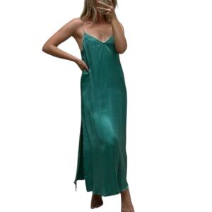 Bahhgoose Signature Silk Slip Dress Tropico Green XS/S